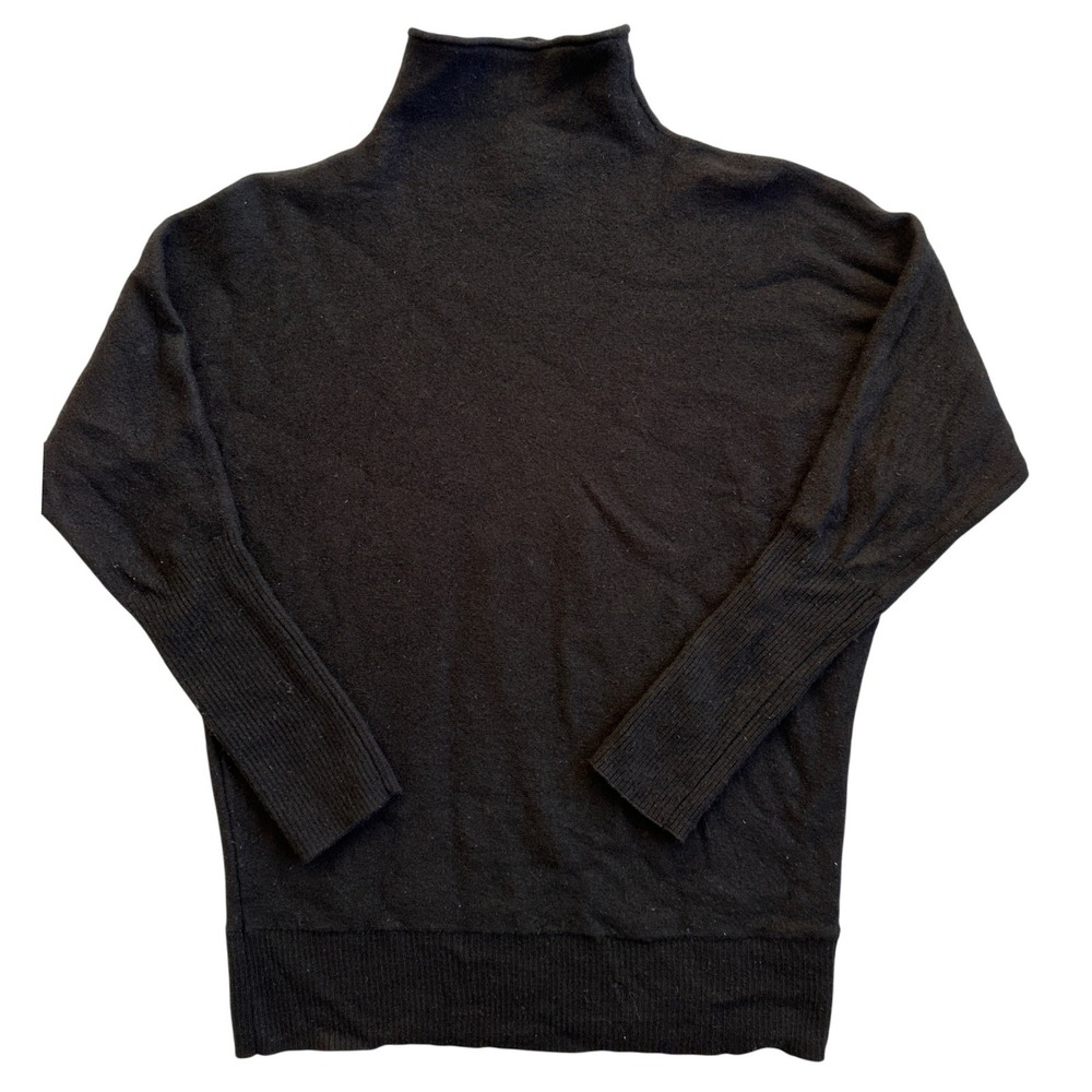 Telluride Clothing Co Merino Wool Turtleneck Women M Black Dolman Sleeve Sweater